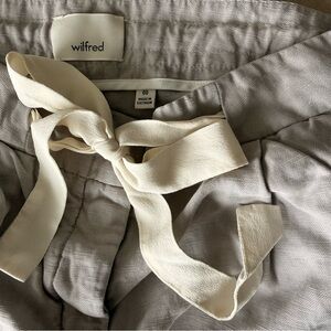Wilfred Light Gray Tie-Waist Pants with Cream Bow